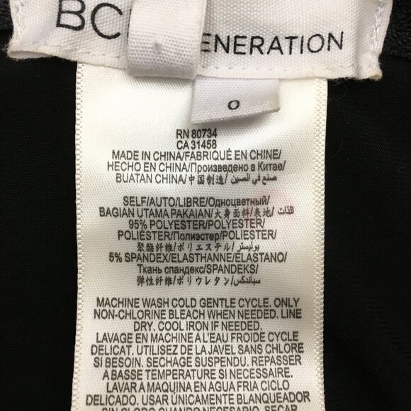 BCBGENERATION Black Zipper Bust Ruching Tulip Overlay Hem Top - Picture 3 of 13